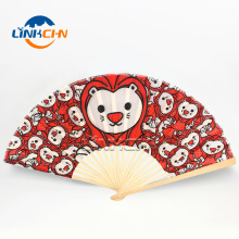 Promotional bamboo paper hand fans with custom design